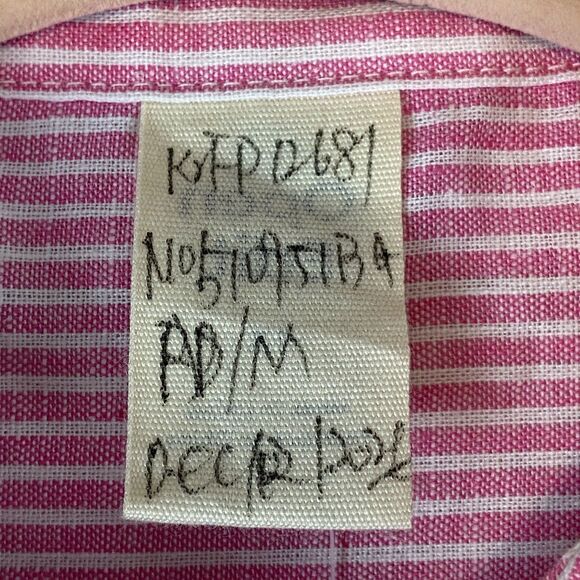 Girls Pajama Set Size M/L‎ Pink Pin Stripe Collared Button Up Shirt Shorts - Picture 4 of 10